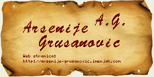 Arsenije Grušanović vizit kartica